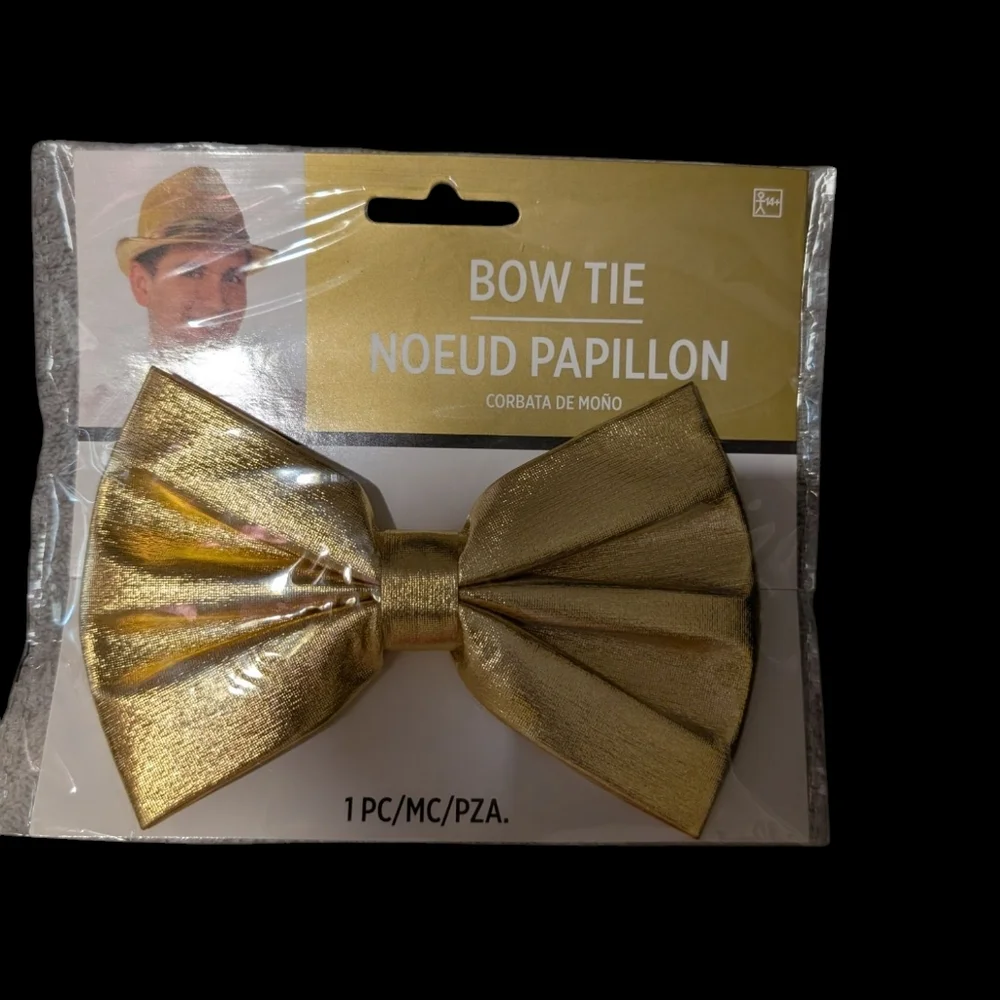 Gold Bow Tie Party Accessory